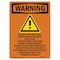 Signmission Safety Sign, OSHA WARNING, 18" Height, Moving Gate Can Cause, Portrait, D-1218-V-13337 OS-WS-D-1218-V-13337 - alternate 1
